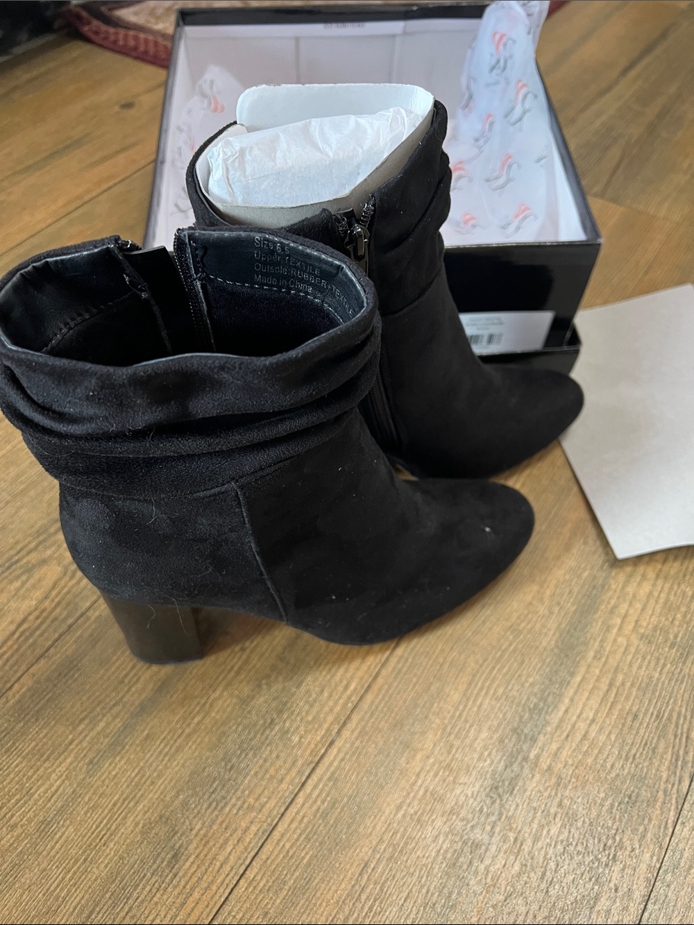 New York & Company Black Pointed Ankle Booties with Side Zip